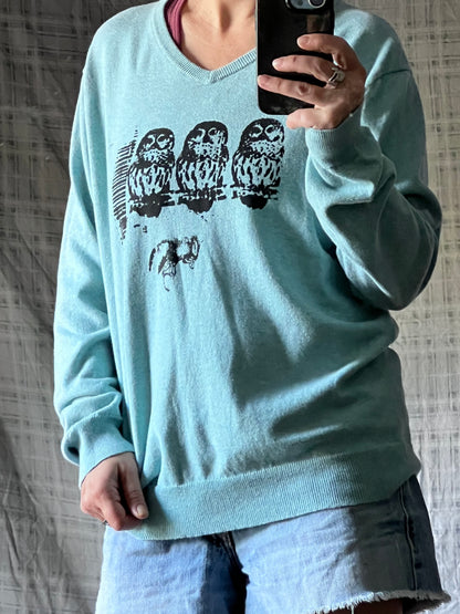 Wintermint Owl Sweater