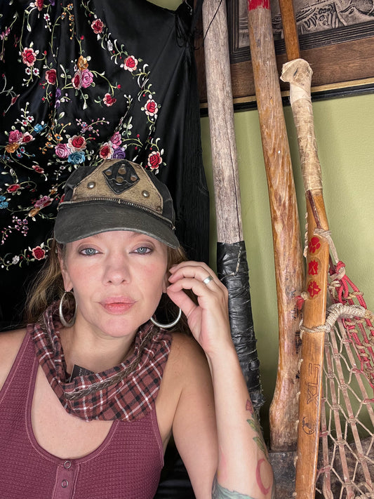 Brick Red Plaid Flannel Neck Scarf