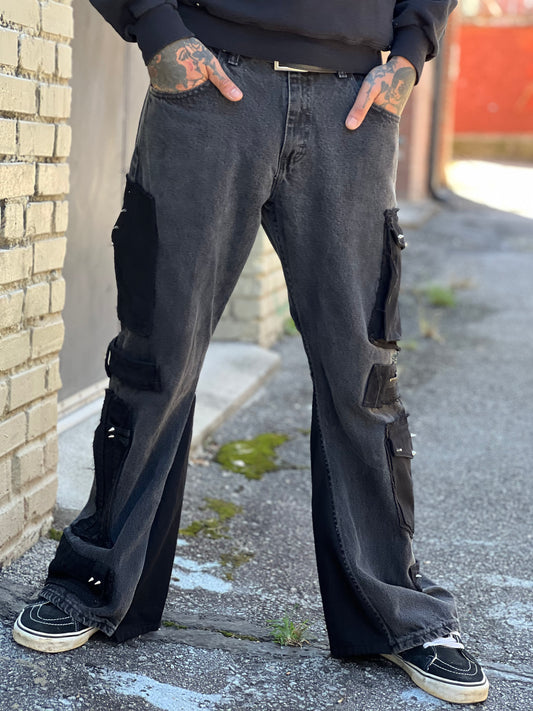 Vaan Charcoal Spiked Rave Pants