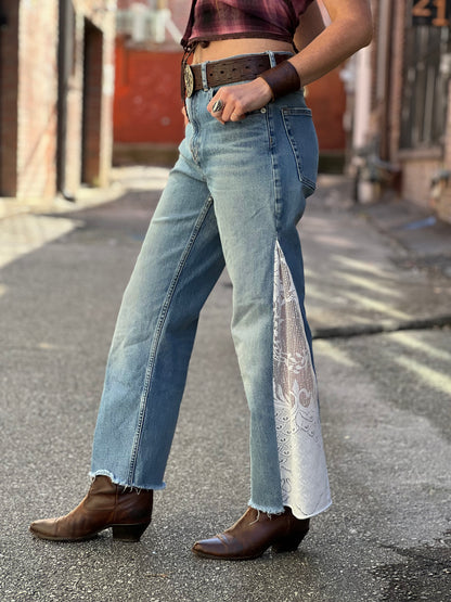 Nightjar Trade Co - Straight Lace Flare Denim Jeans