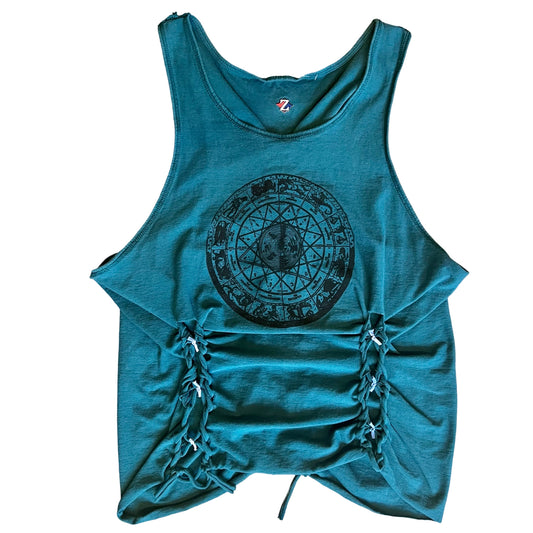 Teal Zodiac Weaved Tank Top