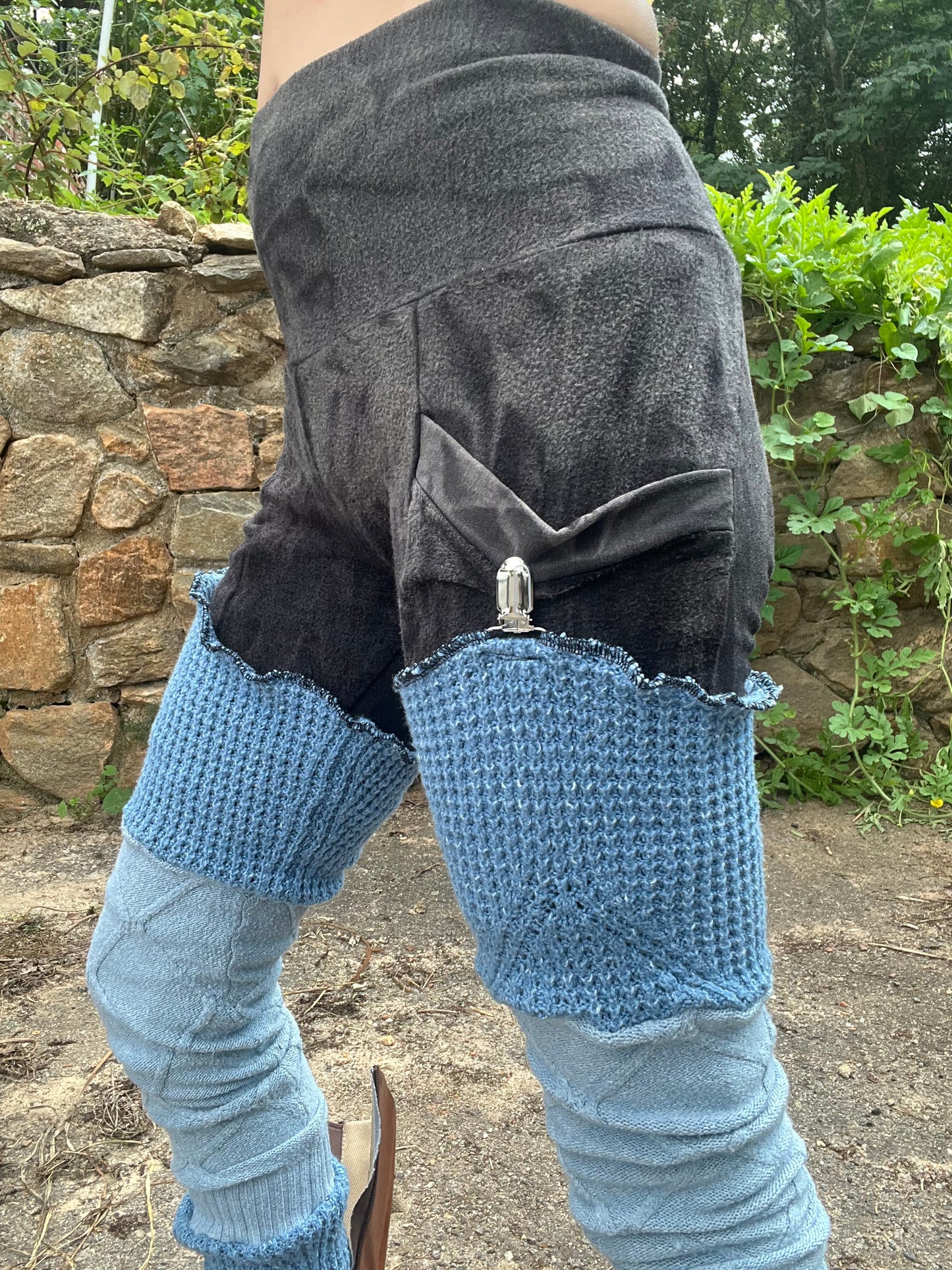 Ice Blue Sweater Legwarmers