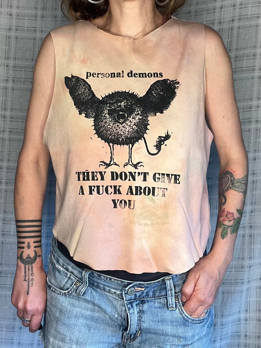 Peach/Green "personal demons" Tank