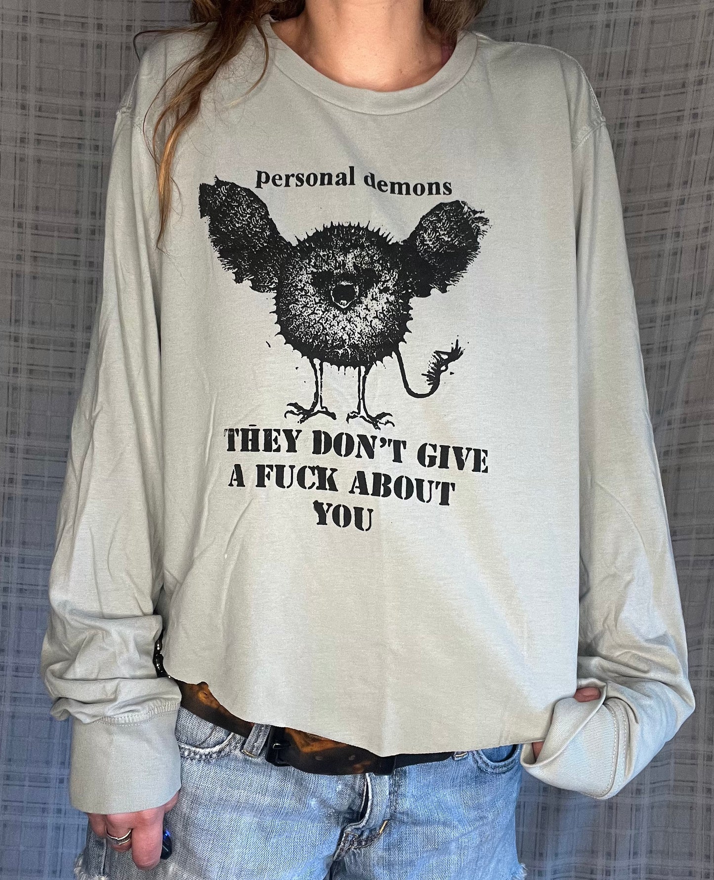 Blue/Grey "personal demons" Long sleeve