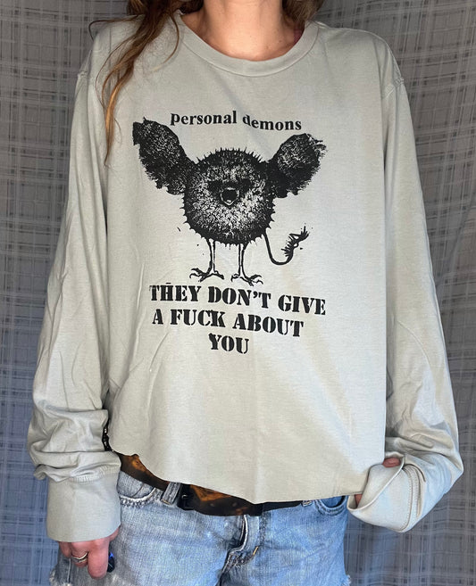 Blue/Grey "personal demons" Long sleeve