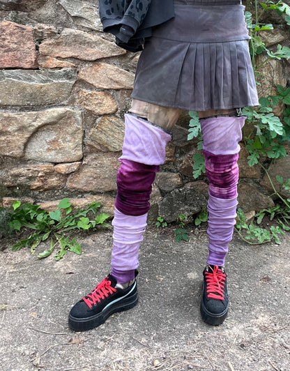 Magenta & Lavender Striped leg warmers