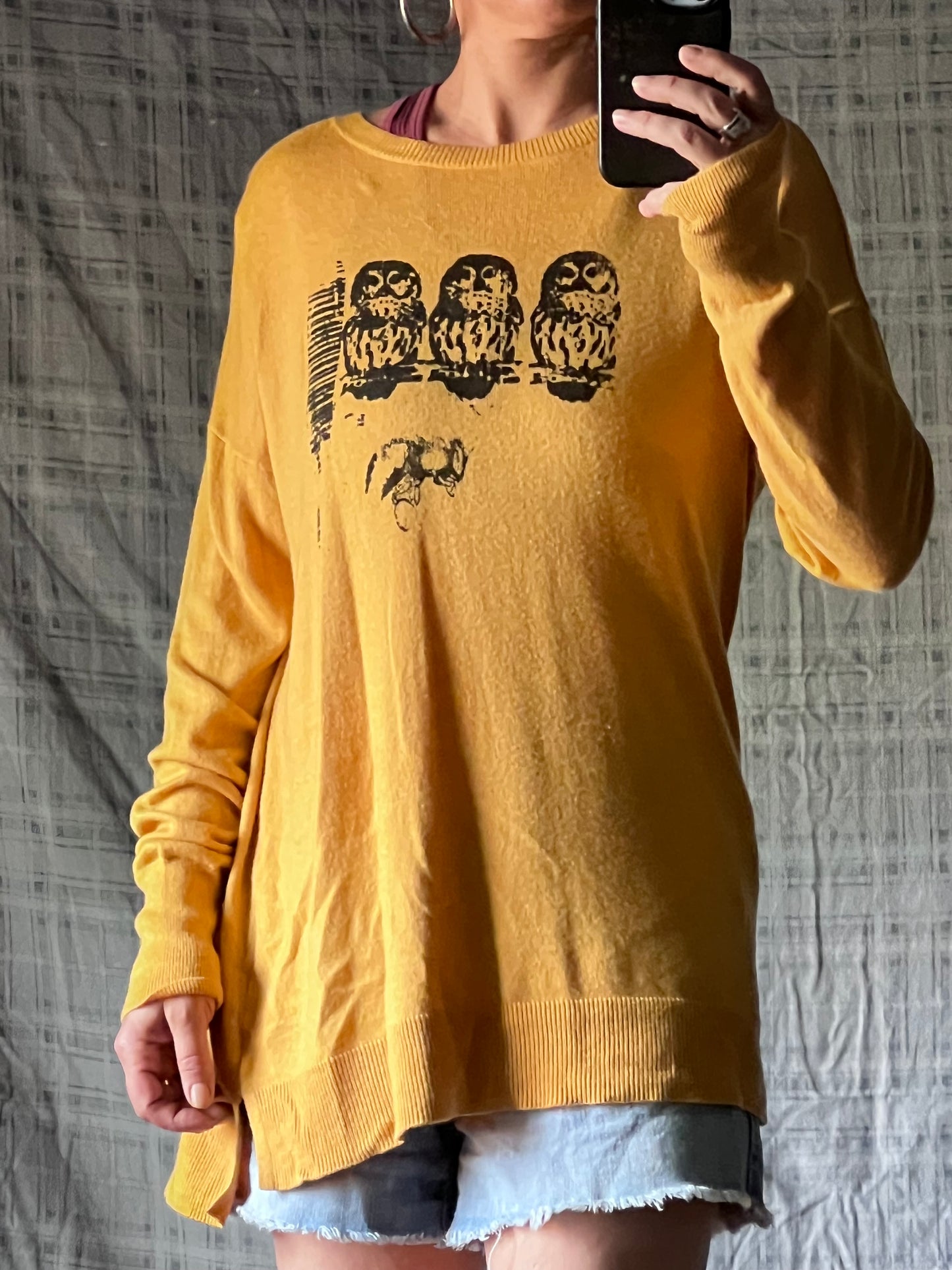 Marigold Owl sweater
