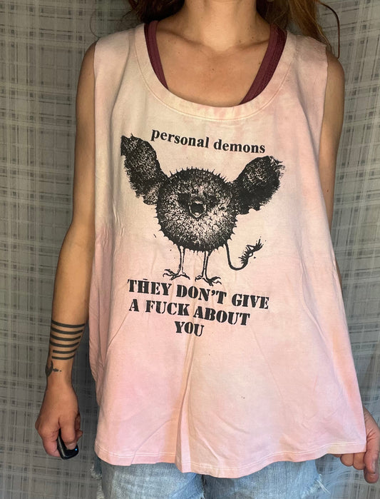 Pink "personal demons" Tank