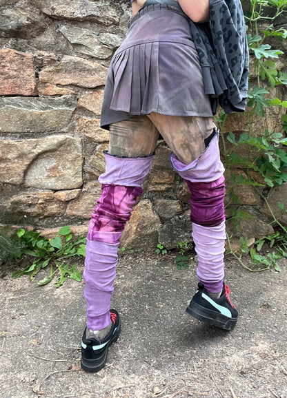 Magenta & Lavender Striped leg warmers