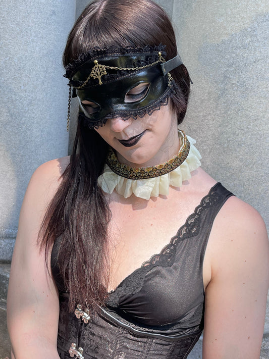 'Mistress of the night' Leather & Chain Costume Mask