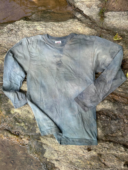 LO - Small - Dyed Aqua Blue Organic Cotton Long Sleeve Shirt