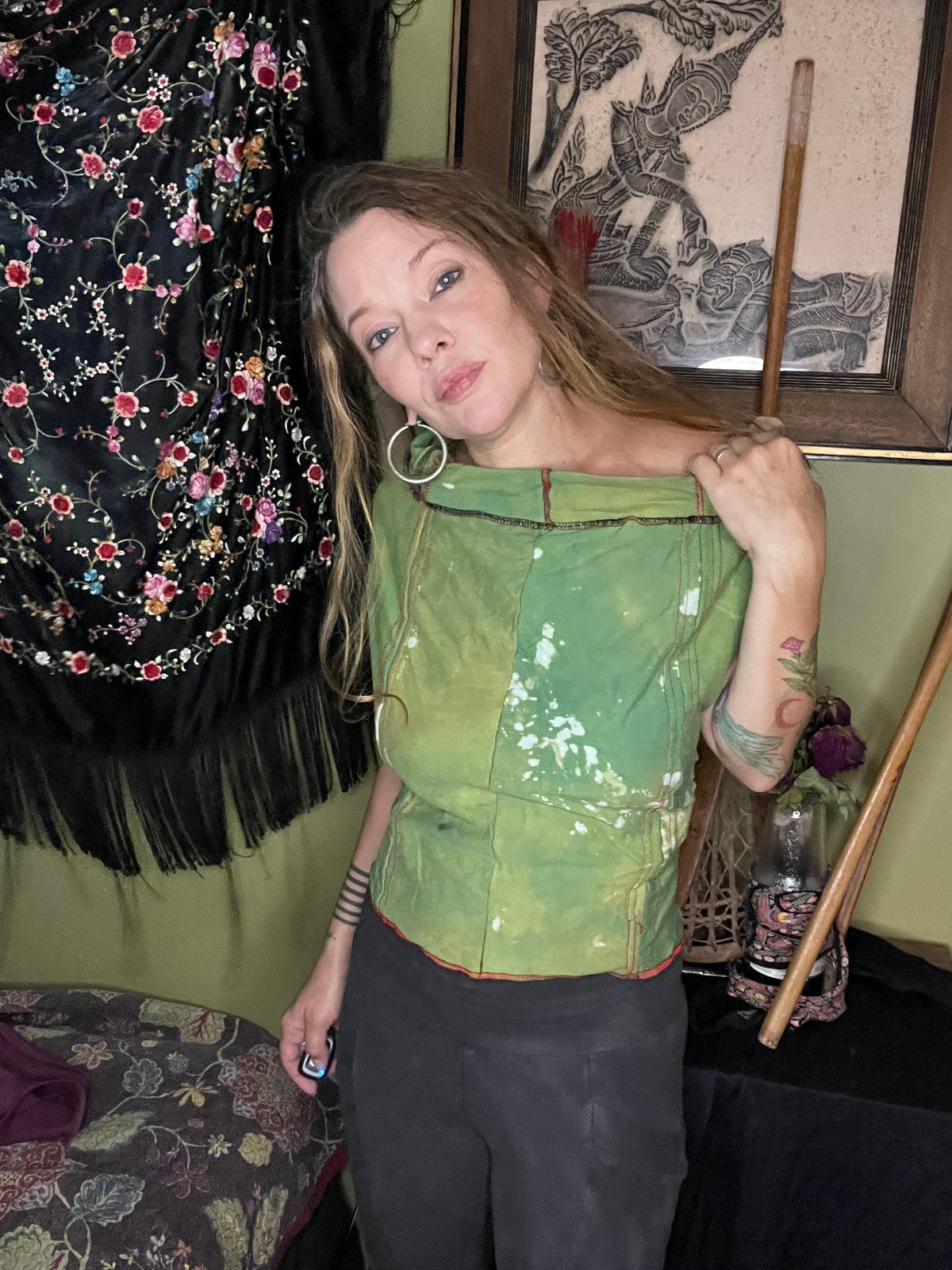 Sea Moss 100% cotton Dyed Halter Top