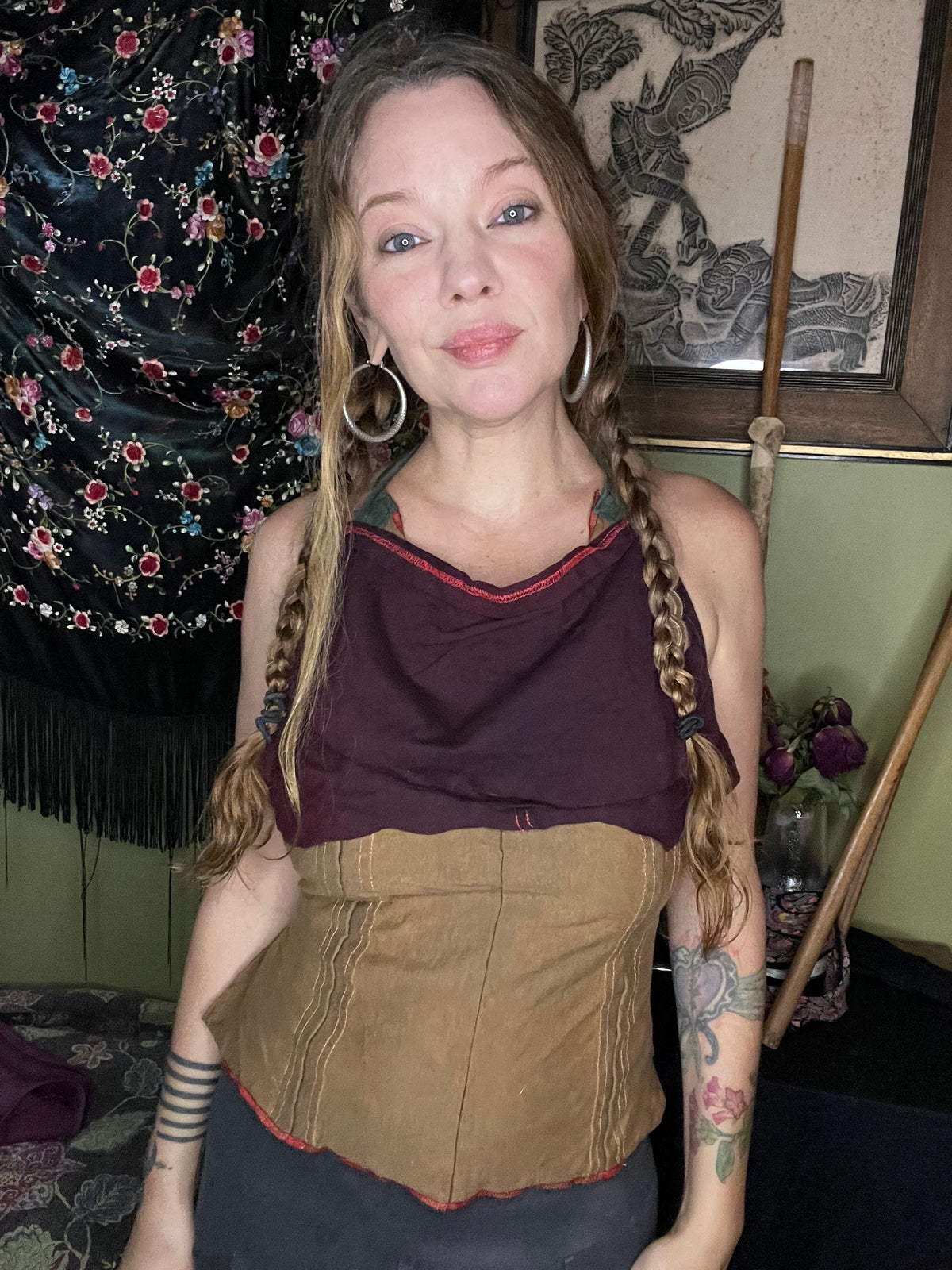 Two-Tone 100% Cotton Halter Top