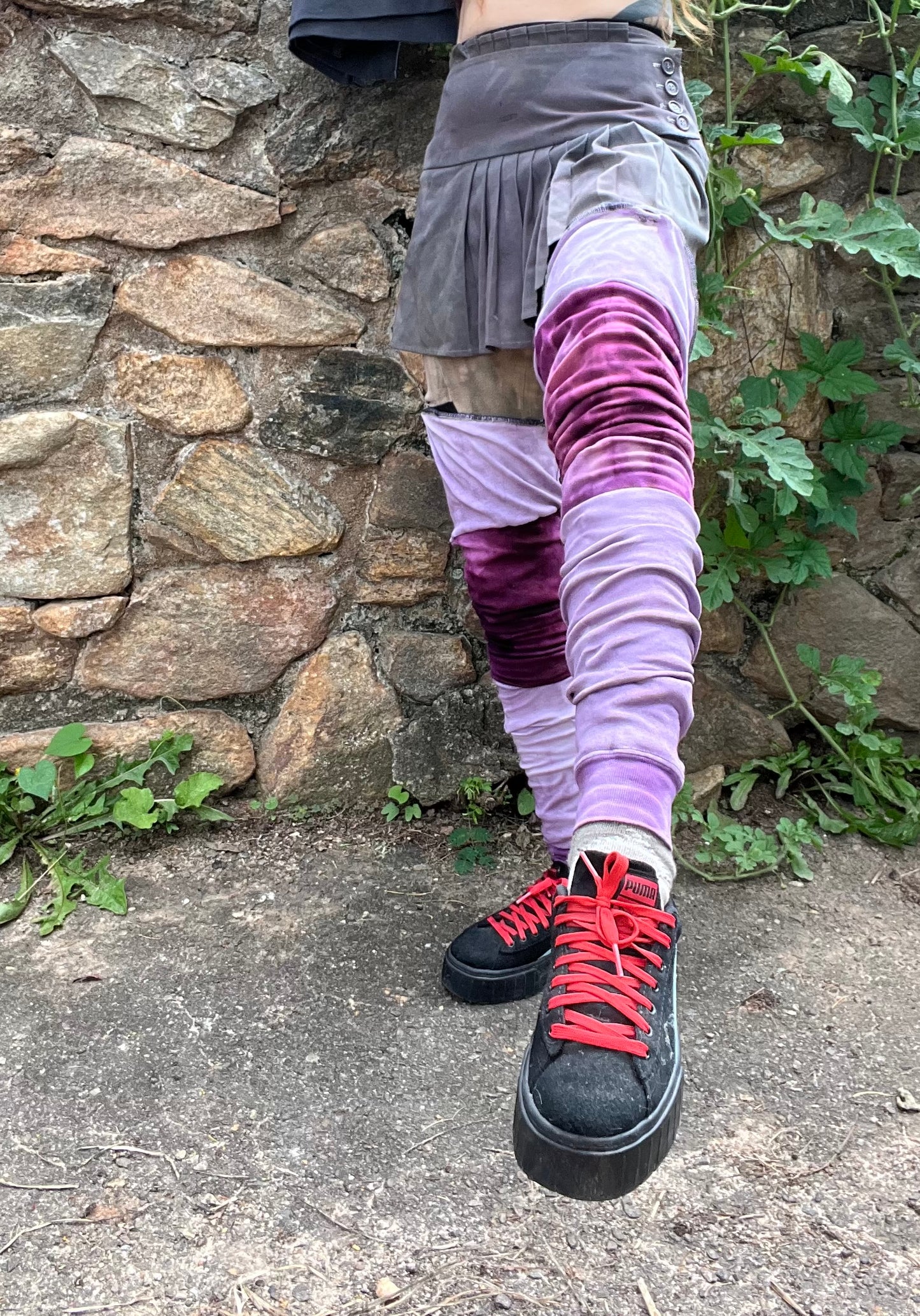 Magenta & Lavender Striped leg warmers