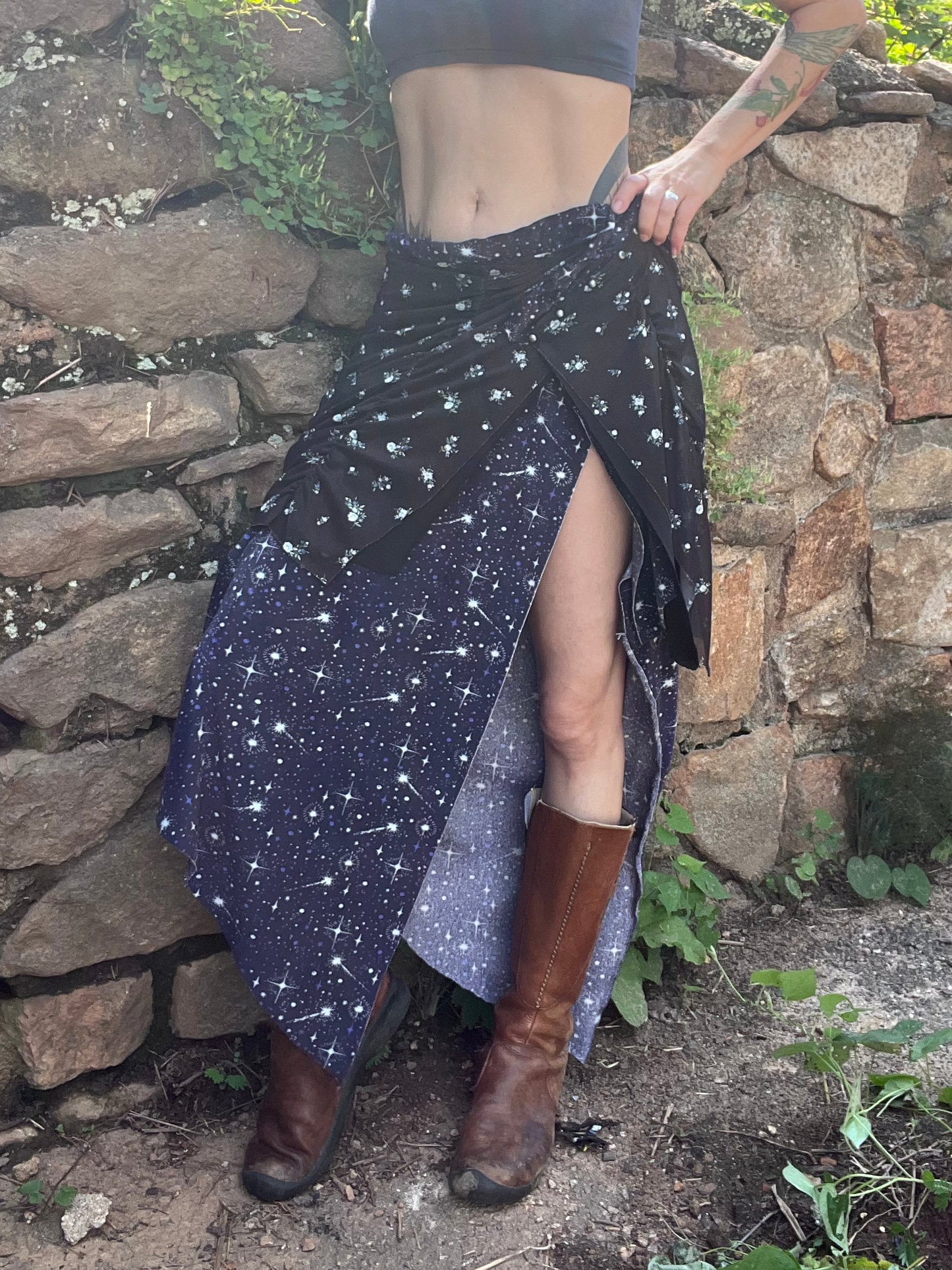 Starry-Night High Low Skirt