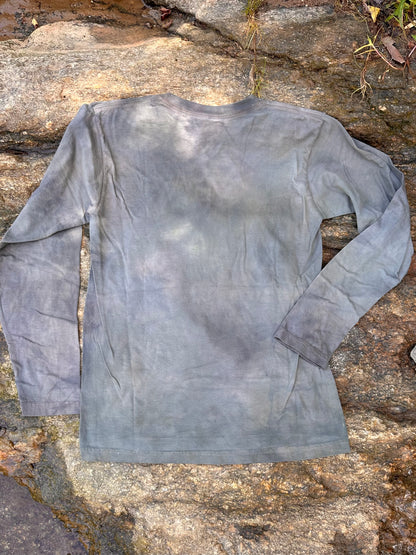 LO - Small - Dyed Aqua Blue Organic Cotton Long Sleeve Shirt