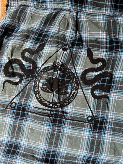 Blue / Green Plaid Flannel w/ Protection Print