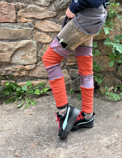Lavender & Orange Striped Leg Warmers