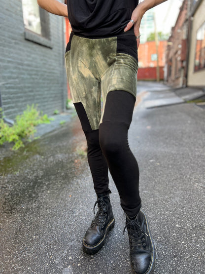 Crossfox Lucien Leggings (Black and Grass Green)