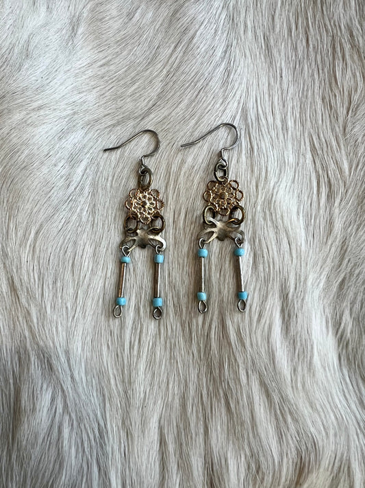 Butterfly and Mandala Dangle Earrings