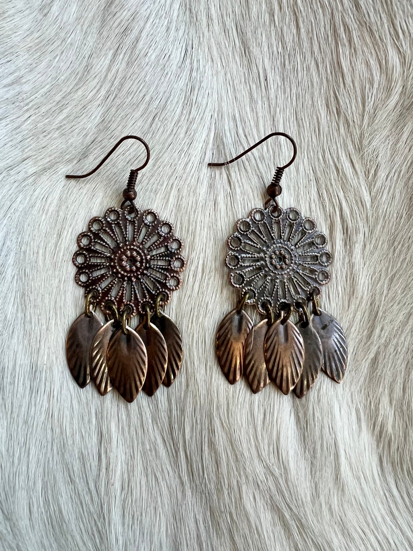 Mandala and Leaves Earrings