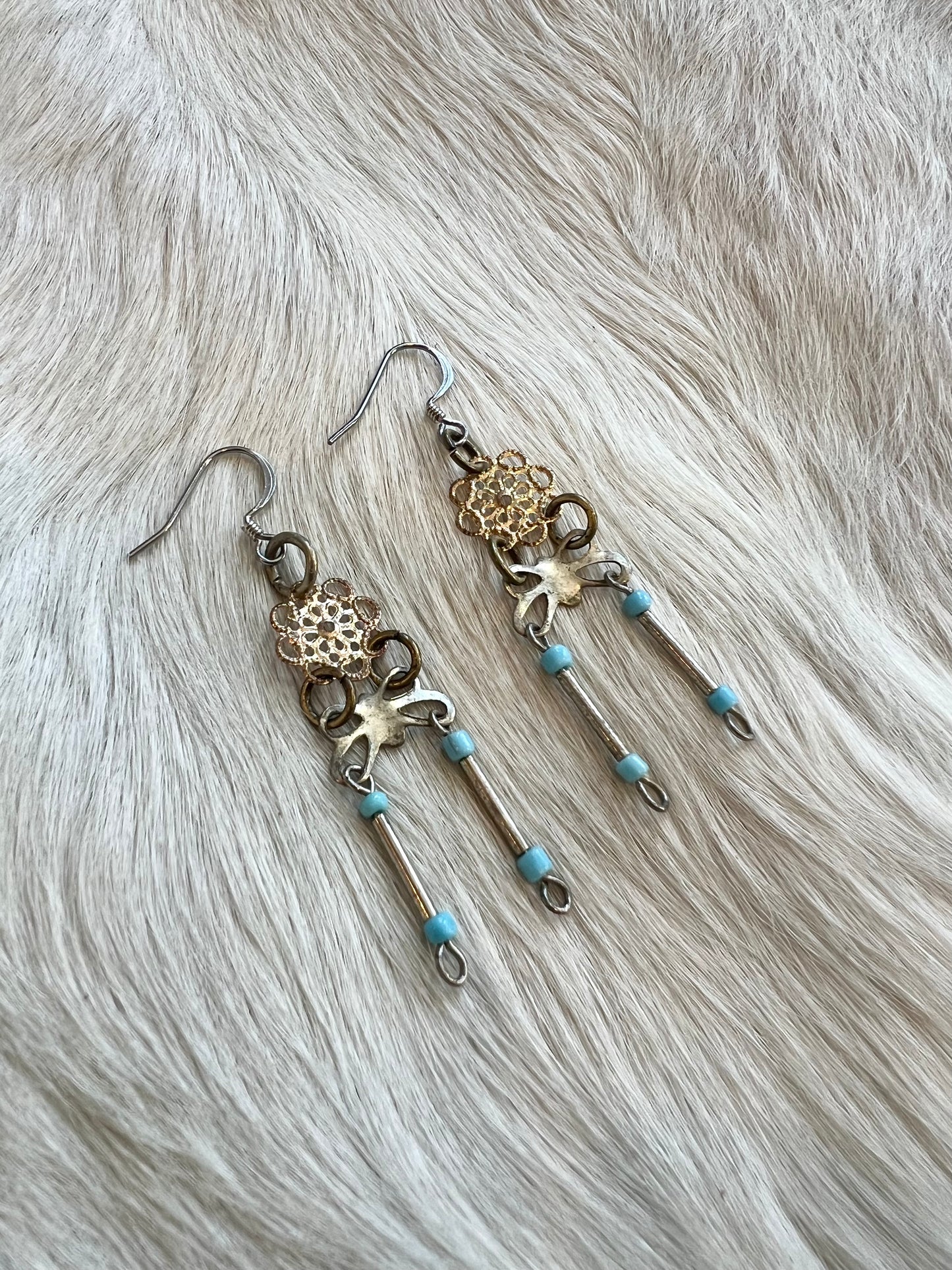 Butterfly and Mandala Dangle Earrings