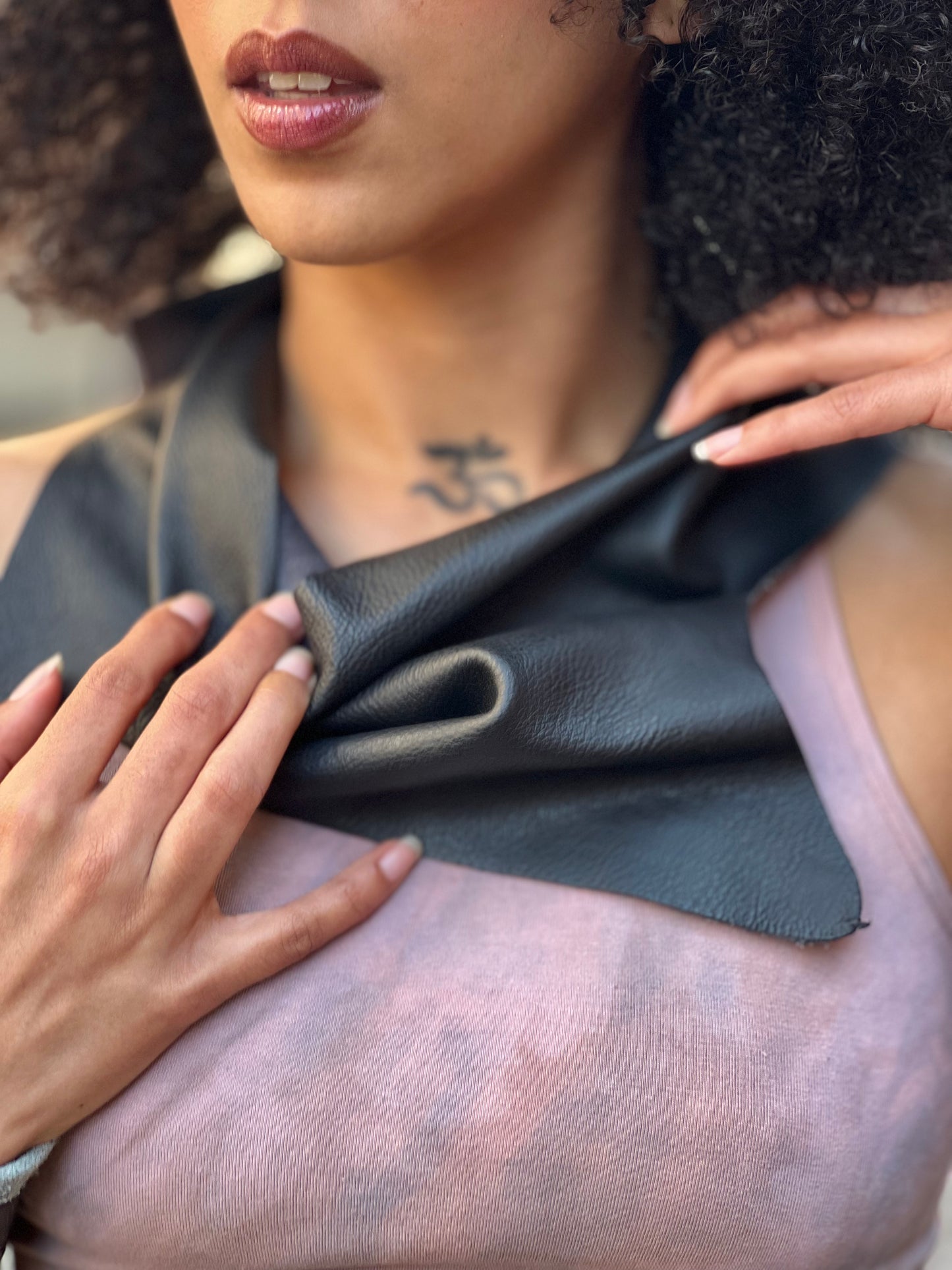 Black Leather Bandana