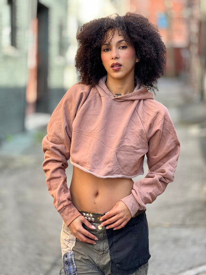 Pink Sky Cropped Hoodie