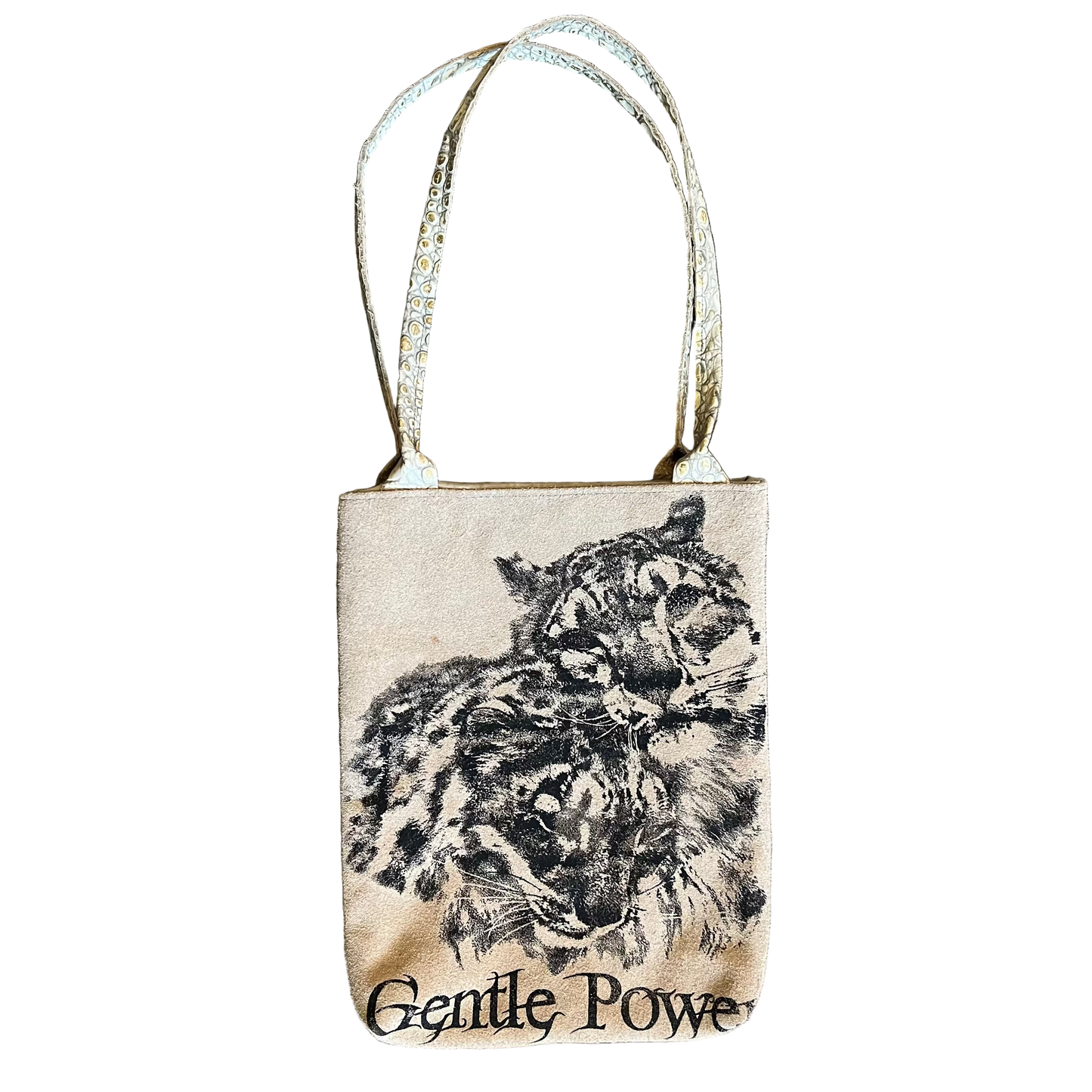 Gentle Power Tan Suede & Gator Handbag