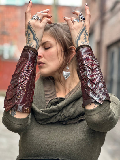 Oxblood Dragon Armor Bracers (Pair)