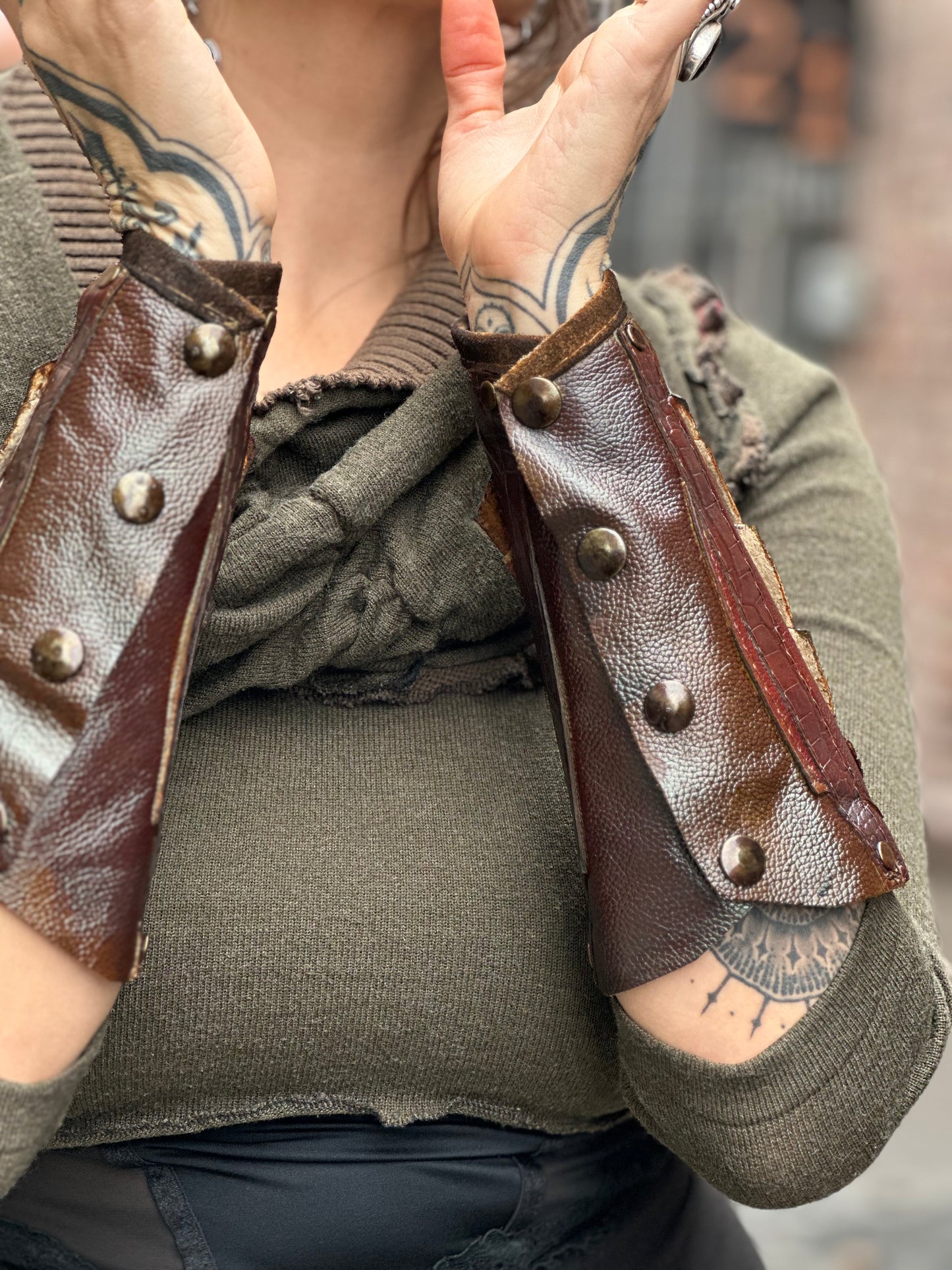 Oxblood Dragon Armor Bracers (Pair)