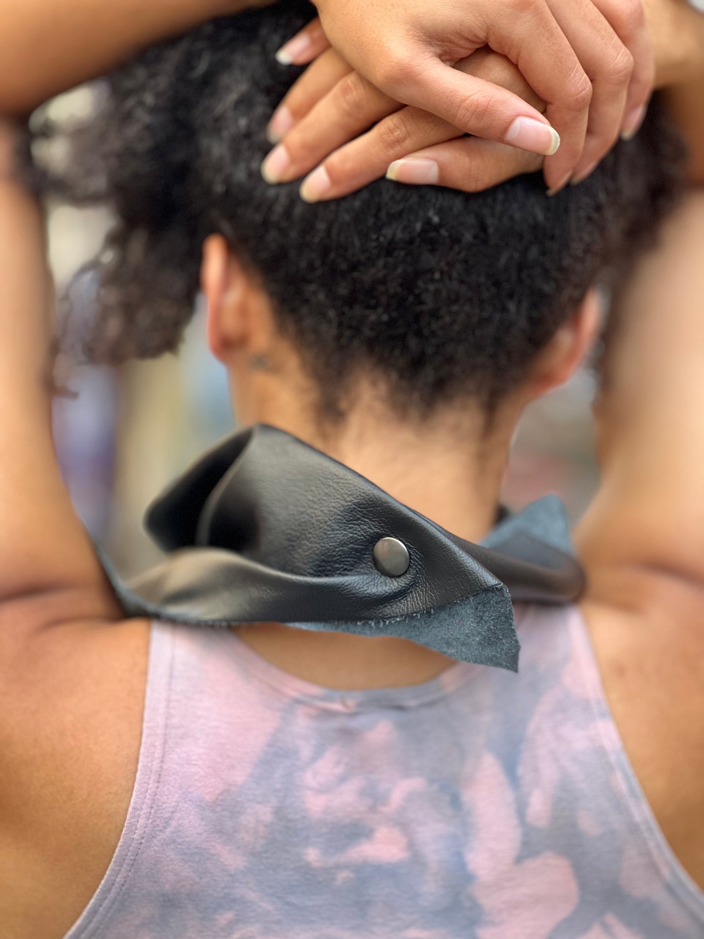 Black Leather Bandana