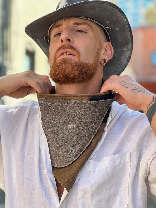 Fur Hide & Leather Neck Scarf
