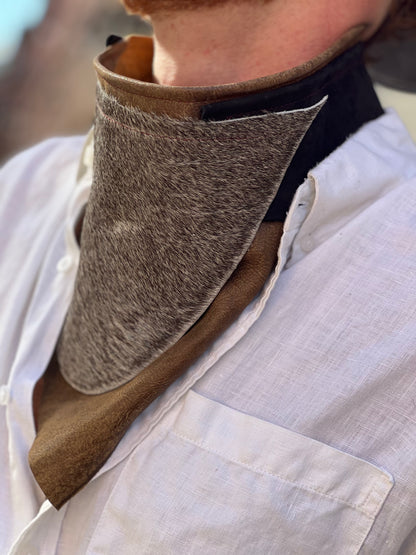 Fur Hide & Leather Neck Scarf