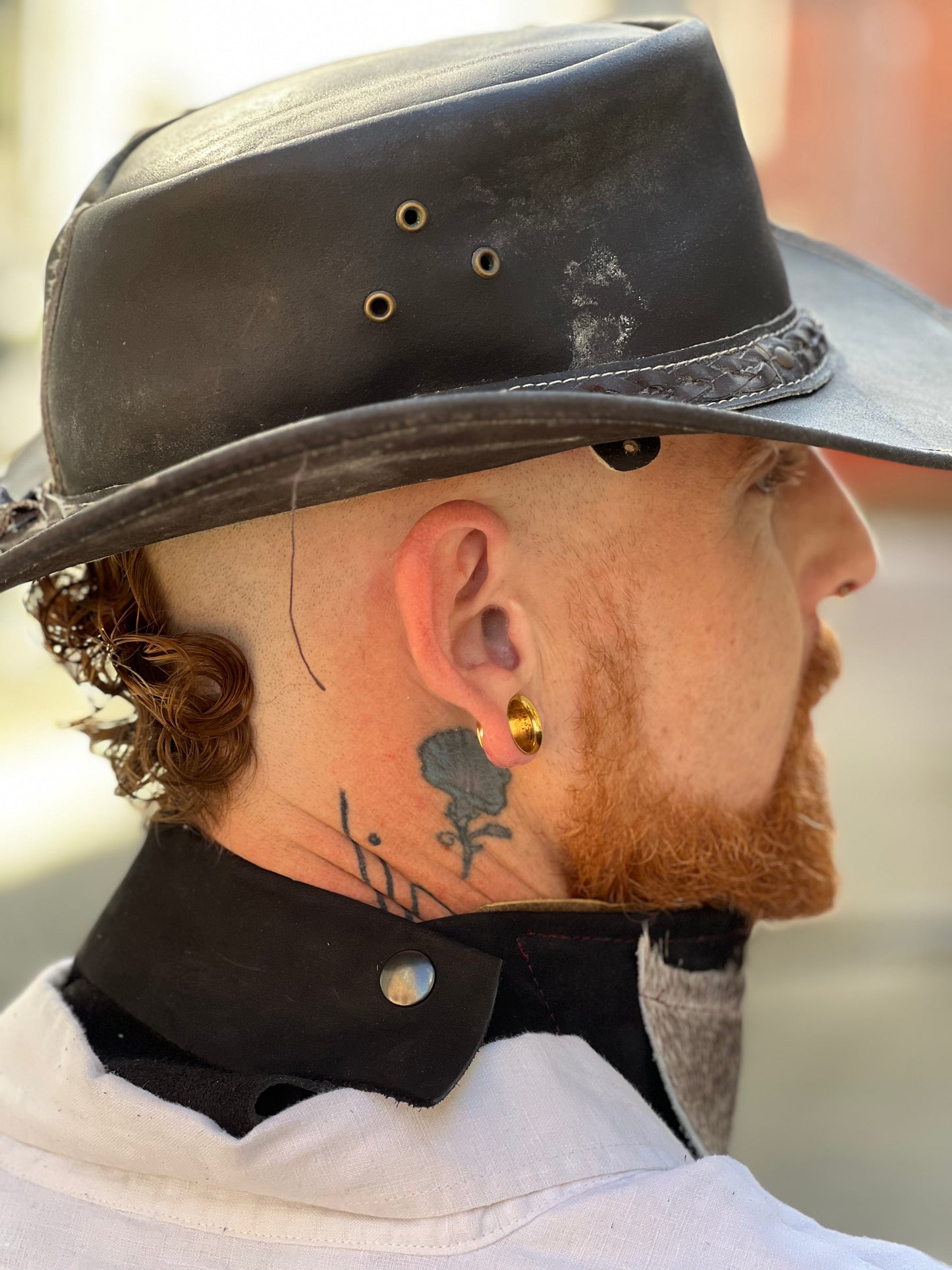 Fur Hide & Leather Neck Scarf