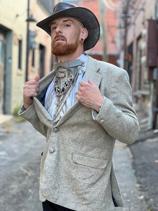 Grey Tweed Blazer Sportcoat