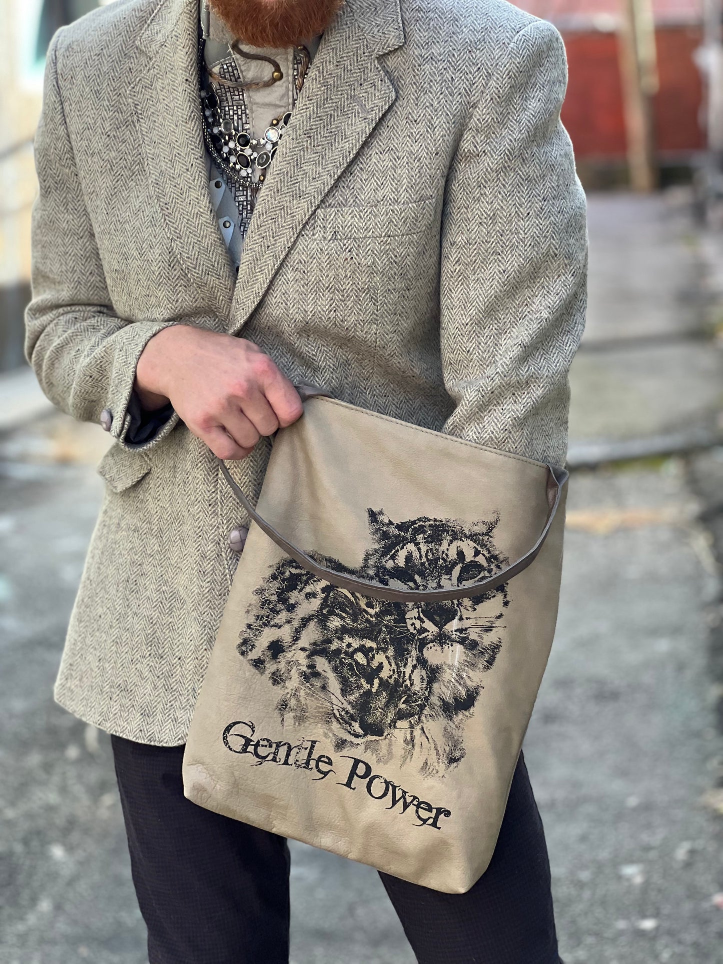 Gentle Power Leather Tote Bag