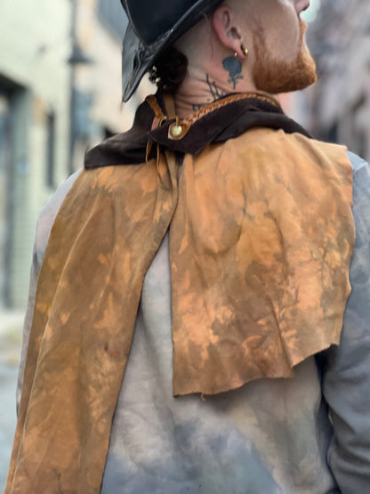 Leather & Bamboo Fleece Neck Scarf