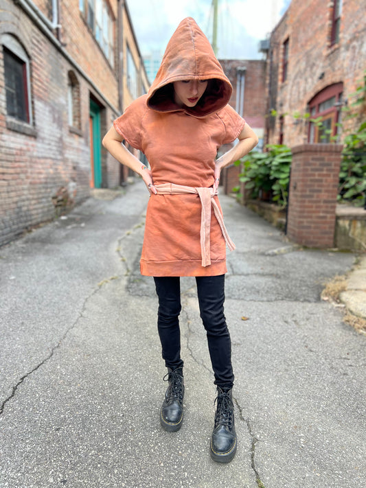 Dreamsicle Dyed Hooded Tunic Dress