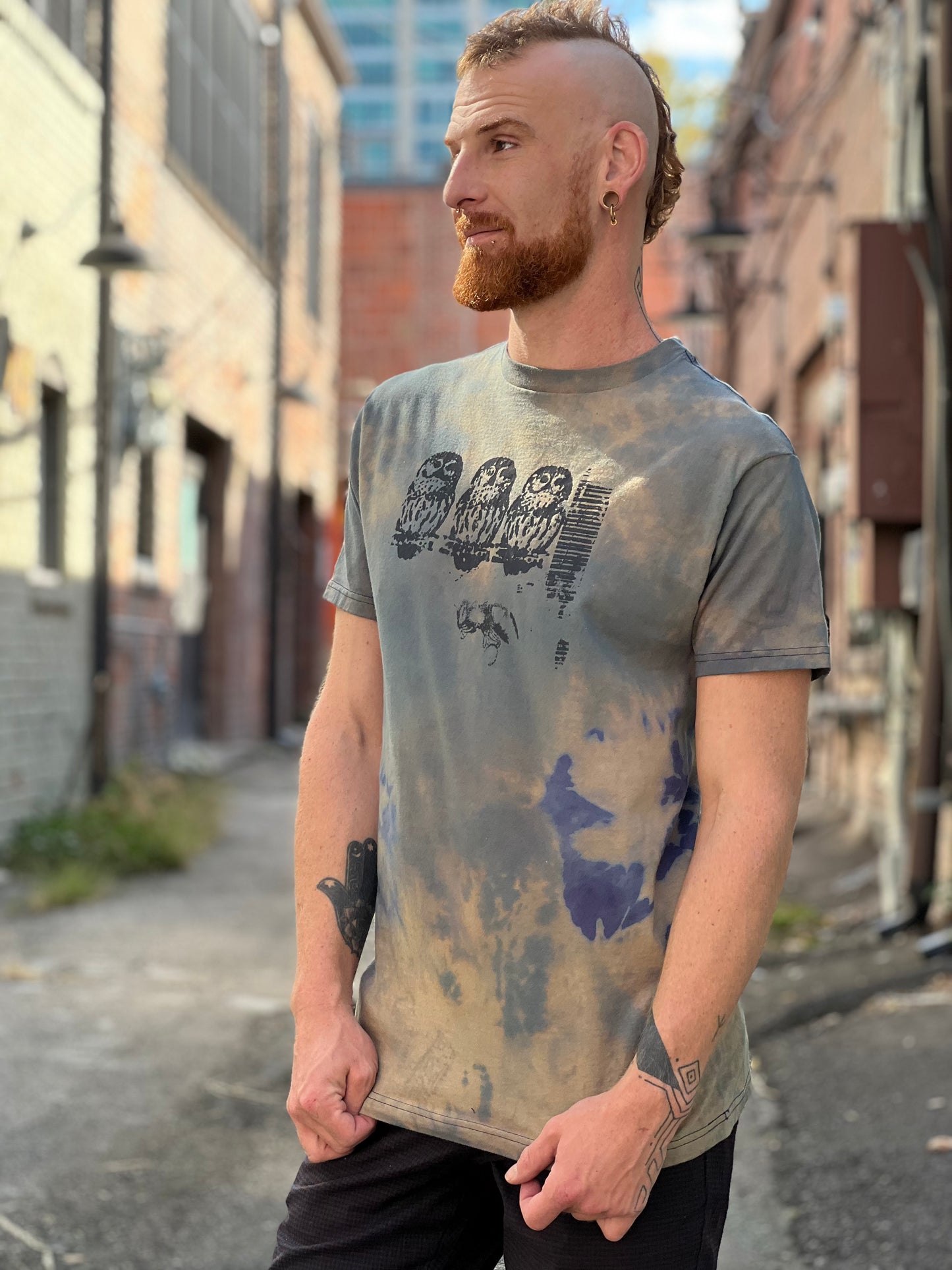 L0 - 'Owl' Dyed 100% Cotton Shirt