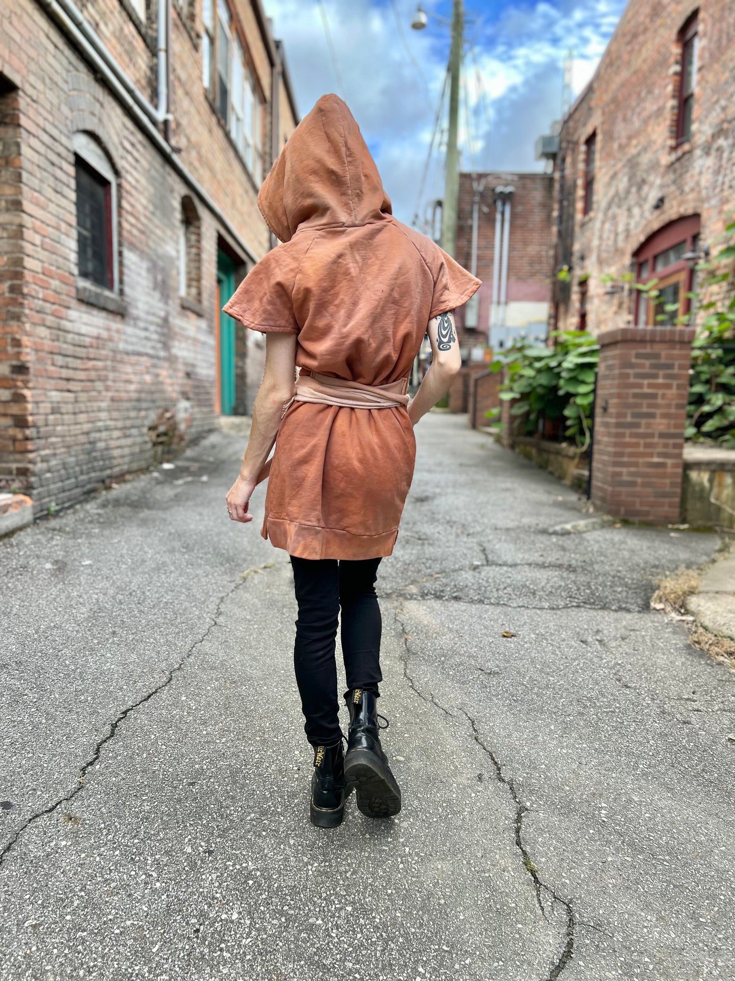 Dreamsicle Dyed Hooded Tunic Dress