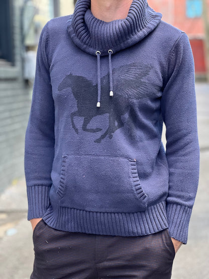 Indigo Pegasus Cowl Sweater