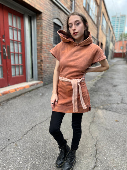 Dreamsicle Dyed Hooded Tunic Dress