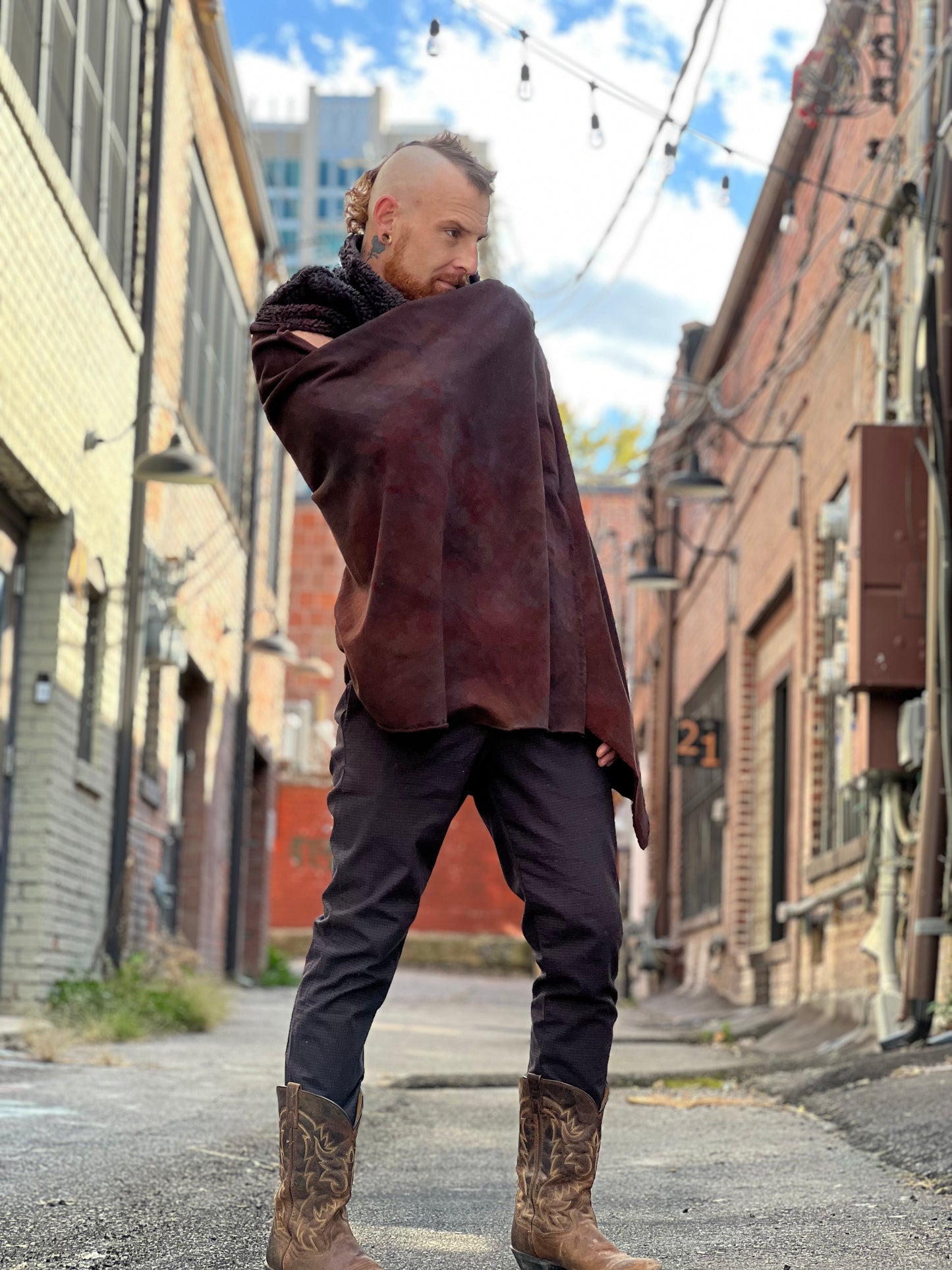 Mars Dyed Bamboo Fleece Cape