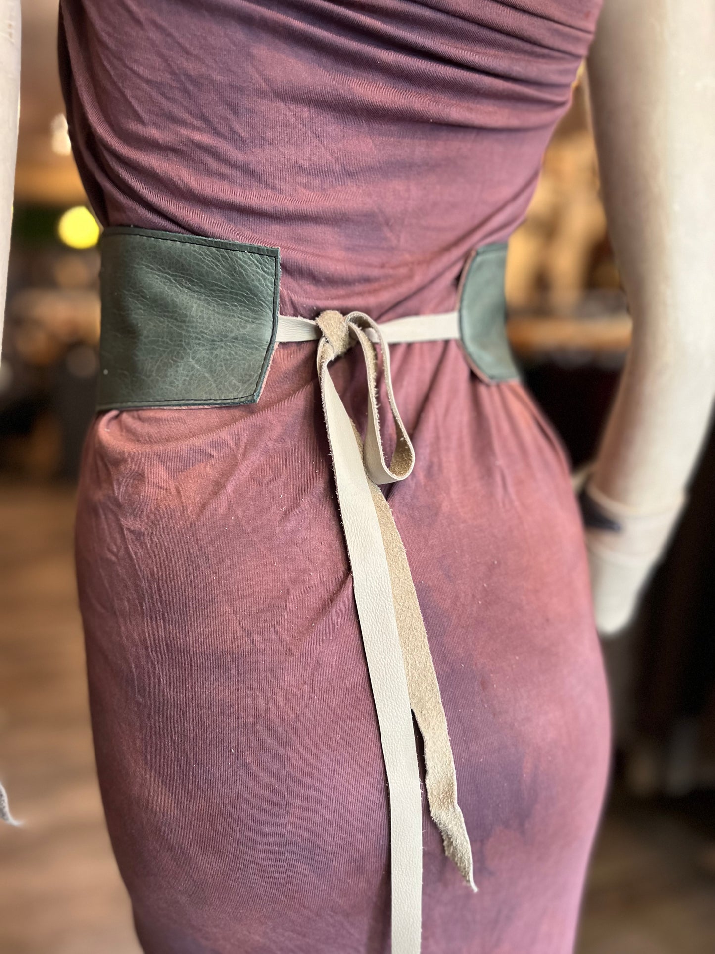 Diamond Reversible Cincher Belt (Salmon & Sage)