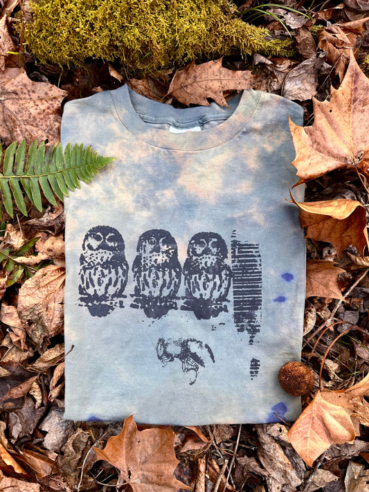 LO - OOAK Dyed and Printed Organic Cotton T-shirt Medium