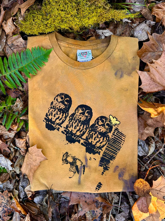 LO - OOAK Dyed and Printed Organic Cotton T-shirt Large