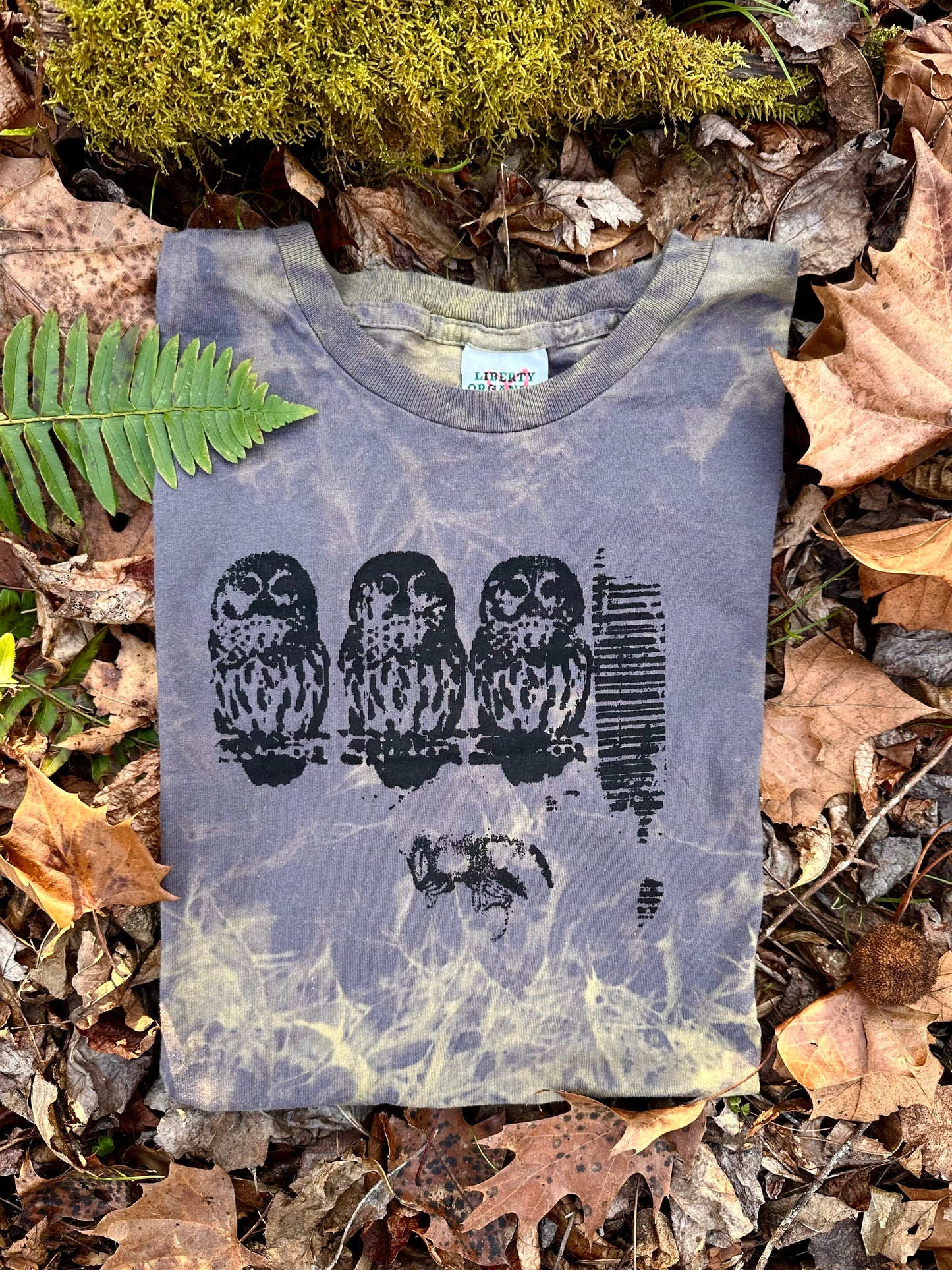 LO - OOAK Dyed and Printed Organic Cotton T-Shirt Large