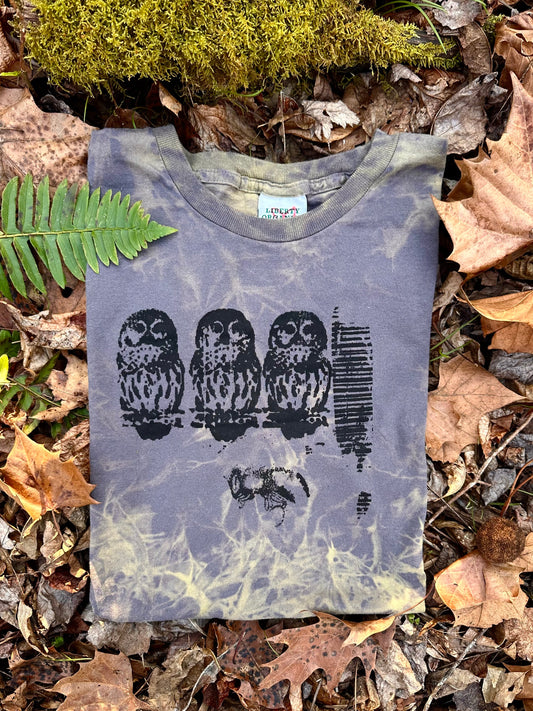 LO - OOAK Dyed and Printed Organic Cotton T-Shirt Large