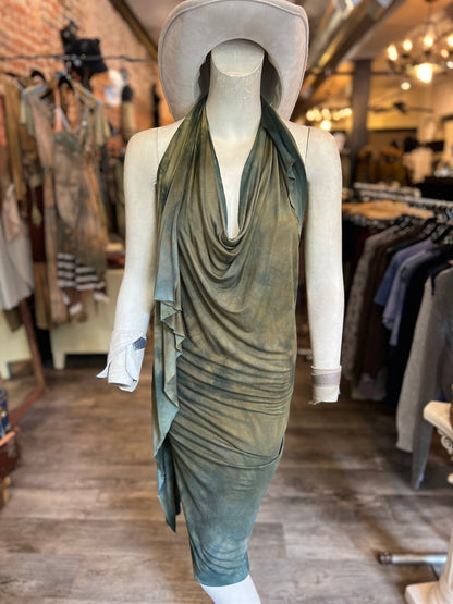 Deep Moss Dyed Athena Dress